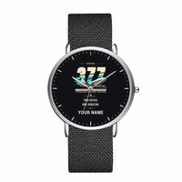 Thumbnail for Boeing 377 Stratocruiser - Original + Name - Slim Mesh - Silver and Black Stainless Steel Strap