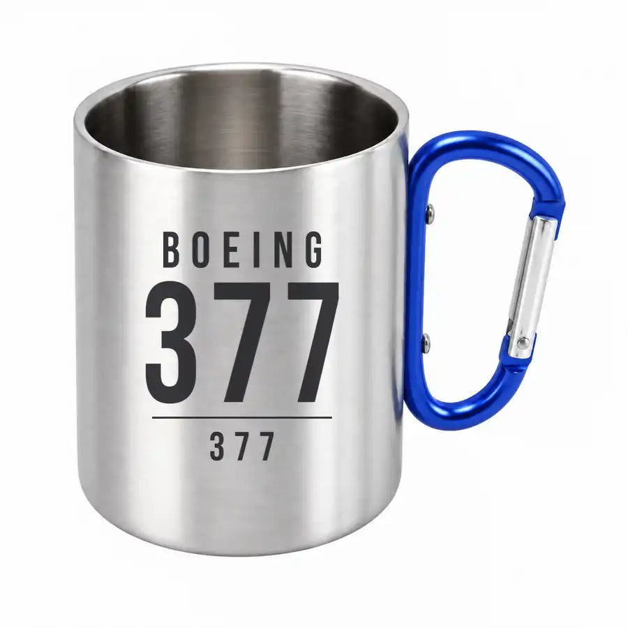 Boeing 377 Stratocruiser - Outdoors Mug - Tag - Blue