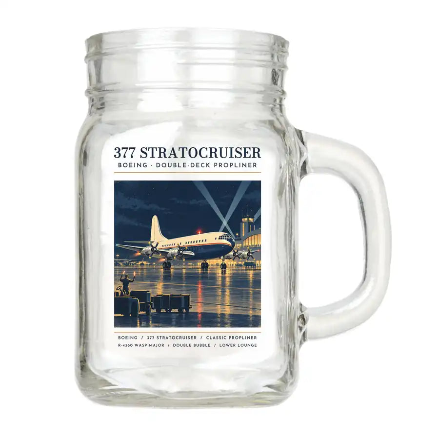 Boeing 377 Stratocruiser - Poster - Cocktail Glass (Mason Jar)