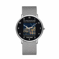 Thumbnail for Boeing 377 Stratocruiser - Poster + Name - Slim Mesh - Silver and Silver Stainless Steel Strap