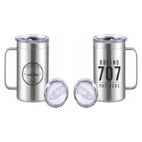 Thumbnail for Boeing 707-320C - Beverage Mug - Tag + Name - Silver