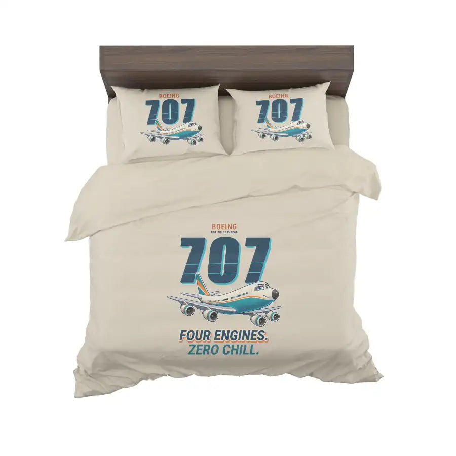 Boeing 707-320C - Cartoon - Bedding Set - Beige
