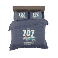 Thumbnail for Boeing 707-320C - Cartoon - Bedding Set - Navy Blue