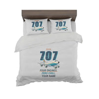 Thumbnail for Boeing 707-320C - Cartoon + Name - Bedding Set - Light Gray
