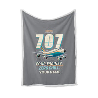 Thumbnail for Boeing 707-320C - Cartoon + Name - Blanket - Gray