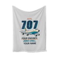 Thumbnail for Boeing 707-320C - Cartoon + Name - Blanket - Light Gray