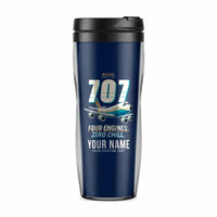 Thumbnail for Boeing 707-320C - Cartoon + Name - Plastic (No Holder) - Dark Blue