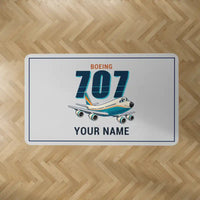 Thumbnail for Boeing 707-320C - Cartoon + Name - Rectangle Carpet - Light Gray