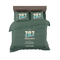 Thumbnail for Boeing 707-320C - Original + Name - Bedding Set - Dark Green