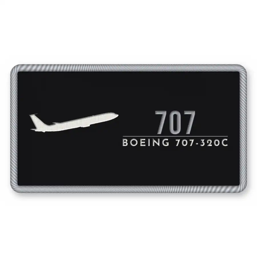 Boeing 707-320C Patches - Rectangle - Black Silver