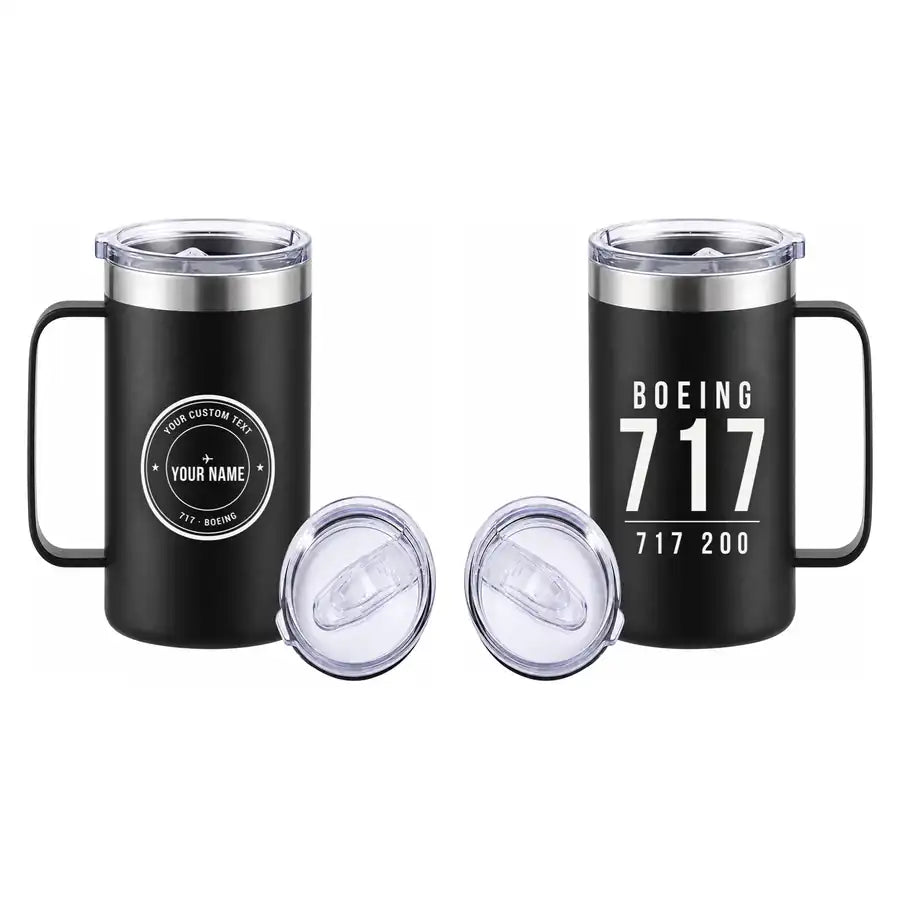 Boeing 717-200 - Beverage Mug - Tag + Name - Black