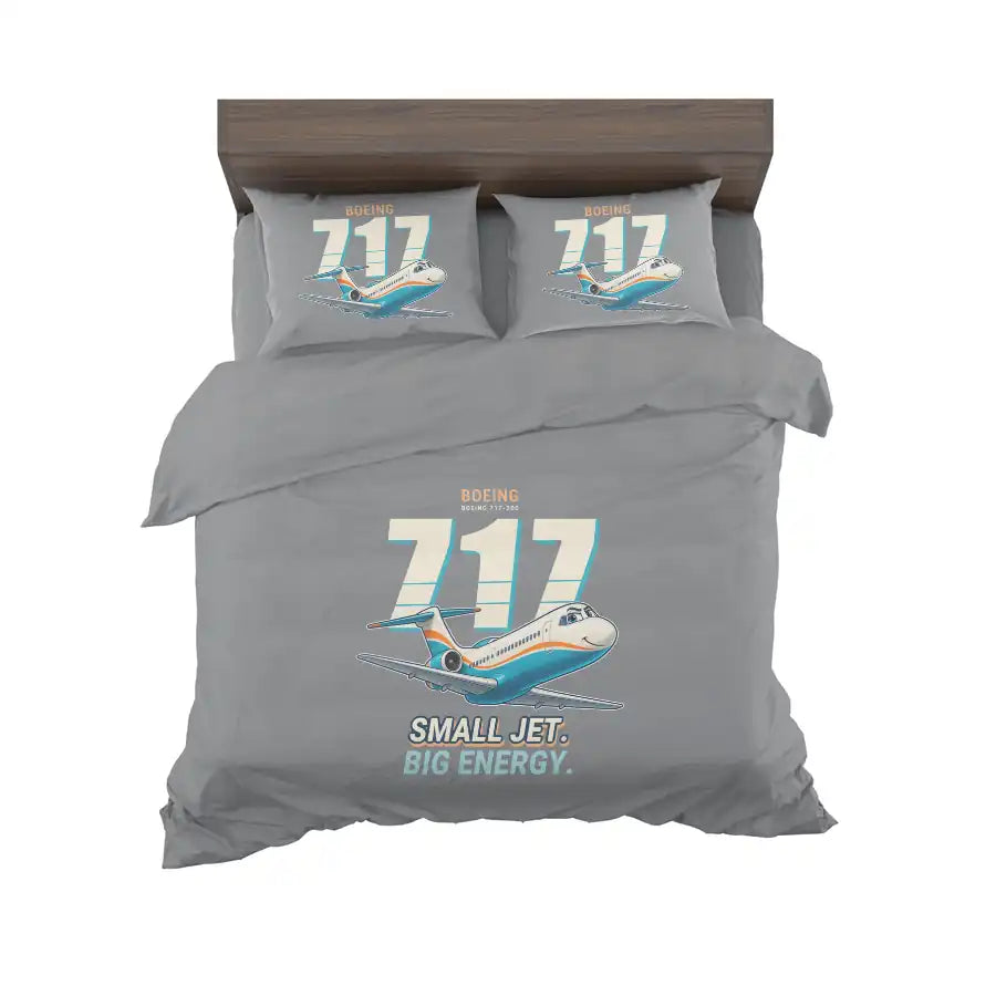 Boeing 717-200 - Cartoon - Bedding Set - Gray