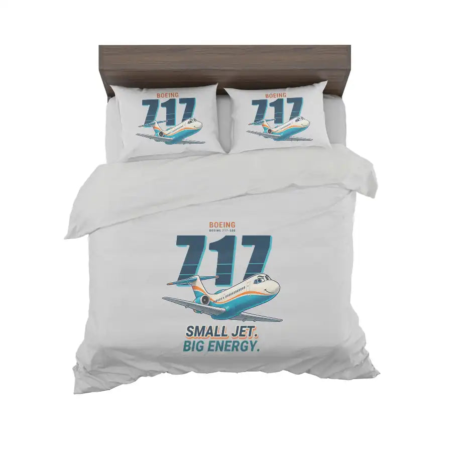 Boeing 717-200 - Cartoon - Bedding Set - Light Gray