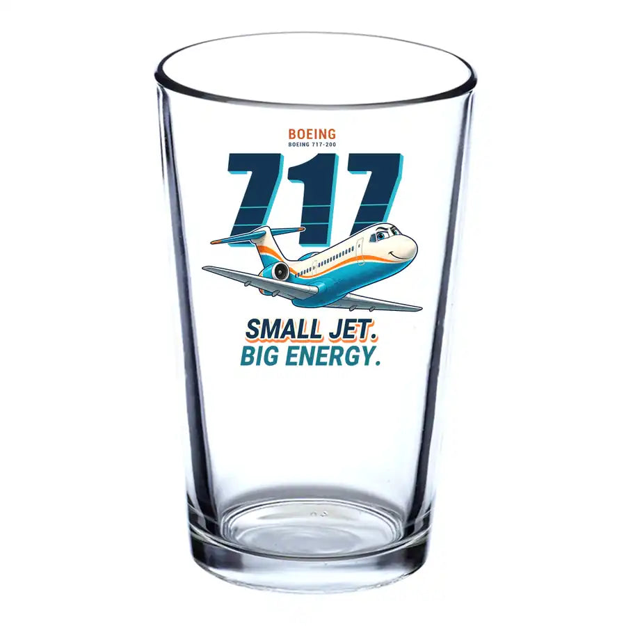 Boeing 717-200 - Cartoon - Beer & Water Glass