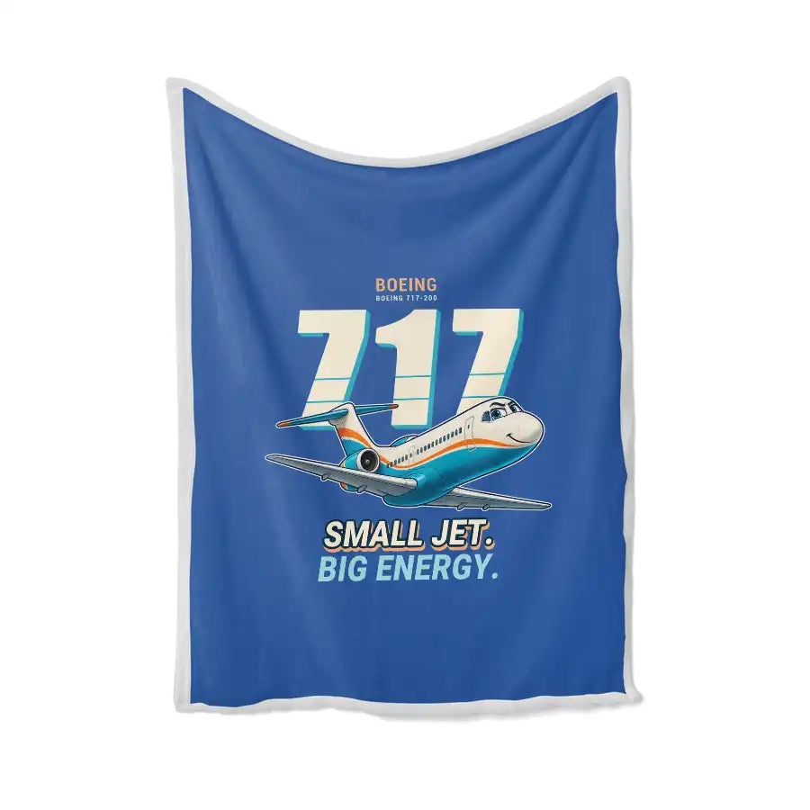 Boeing 717-200 - Cartoon - Blanket - Blue