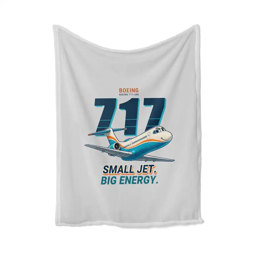 Boeing 717-200 - Cartoon - Blanket - Light Gray
