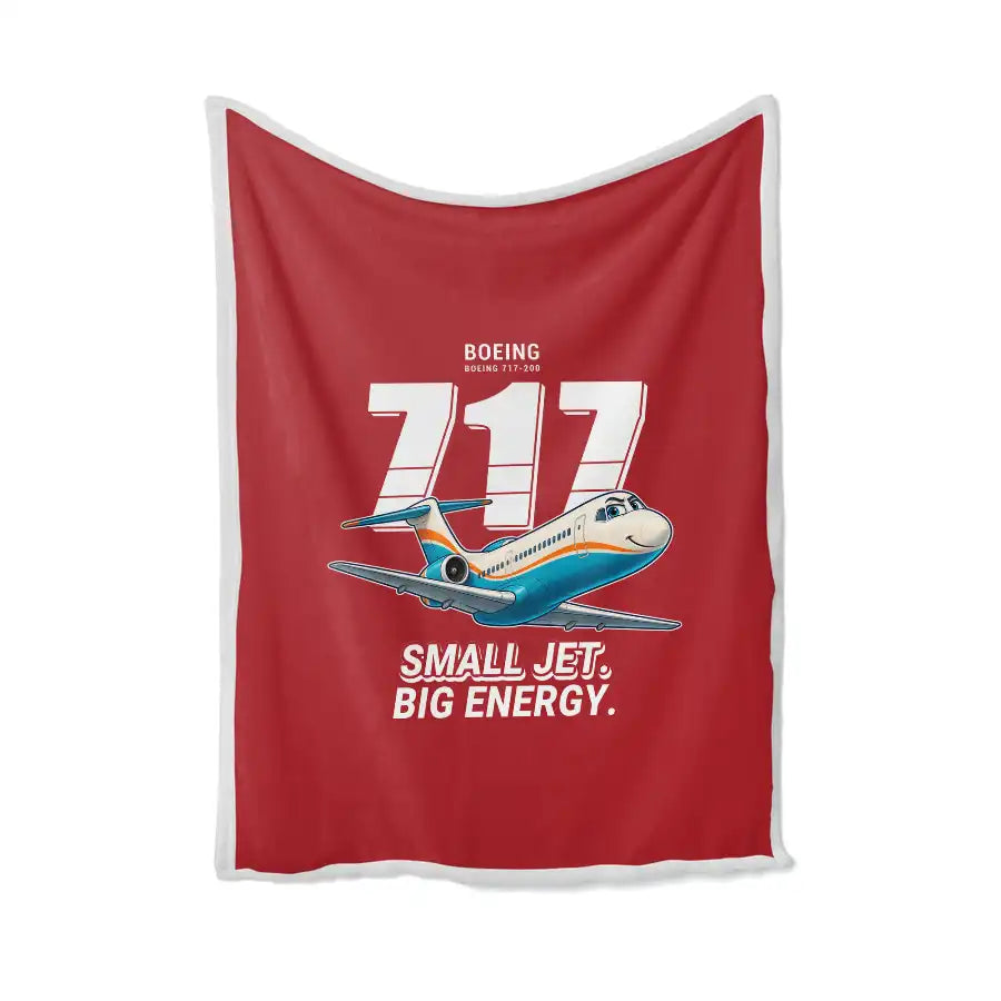Boeing 717-200 - Cartoon - Blanket - Red