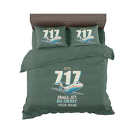 Thumbnail for Boeing 717-200 - Cartoon + Name - Bedding Set - Dark Green