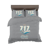 Thumbnail for Boeing 717-200 - Cartoon + Name - Bedding Set - Gray