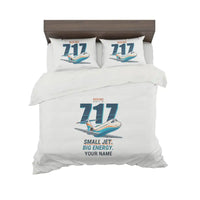 Thumbnail for Boeing 717-200 - Cartoon + Name - Bedding Set - White