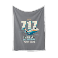Thumbnail for Boeing 717-200 - Cartoon + Name - Blanket - Gray