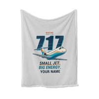 Thumbnail for Boeing 717-200 - Cartoon + Name - Blanket - Light Gray