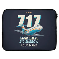 Thumbnail for Boeing 717-200 - Cartoon + Name - Laptop Sleeve