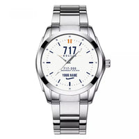 Thumbnail for Boeing 717-200 - Classic - White + Name - Stainless Steel Band - For Men