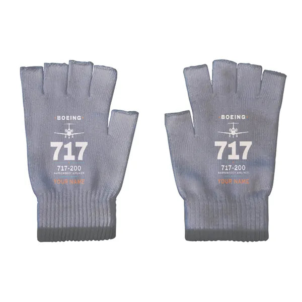 Boeing 717-200 - Gloves - Cut - Heritage + Name - Gray