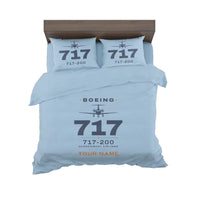 Thumbnail for Boeing 717-200 - Heritage + Name - Bedding Set - Light Blue