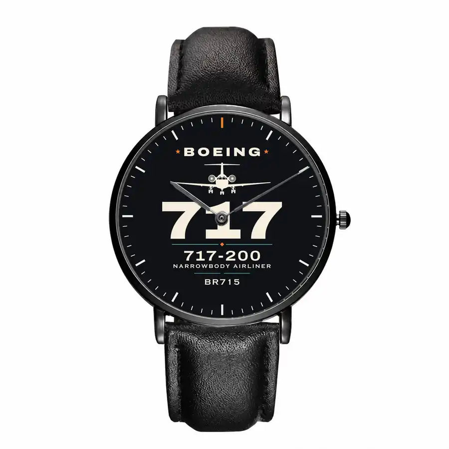 Boeing 717-200 - Heritage - Slim Leather - Black and Black Leather Strap