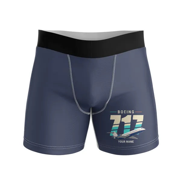Boeing 717-200 - Men Boxers - Original + Name - Navy Blue
