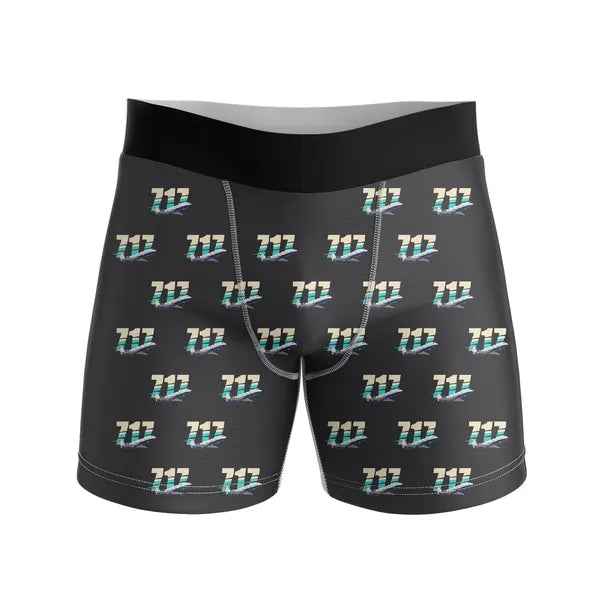 Boeing 717-200 - Men Boxers - Original Pattern - Black