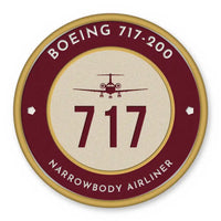 Thumbnail for Boeing 717-200 Patches - Circle - Burgundy Cream