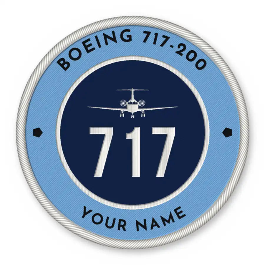 Boeing 717-200 Patches - Circle + Name - Sky Navy