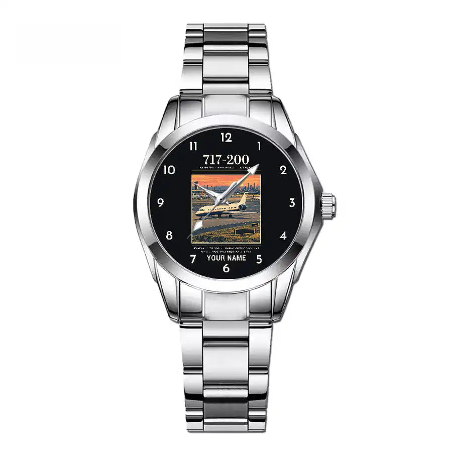 Boeing 717-200 - Poster + Name - Stainless Steel Band - For Children and Women