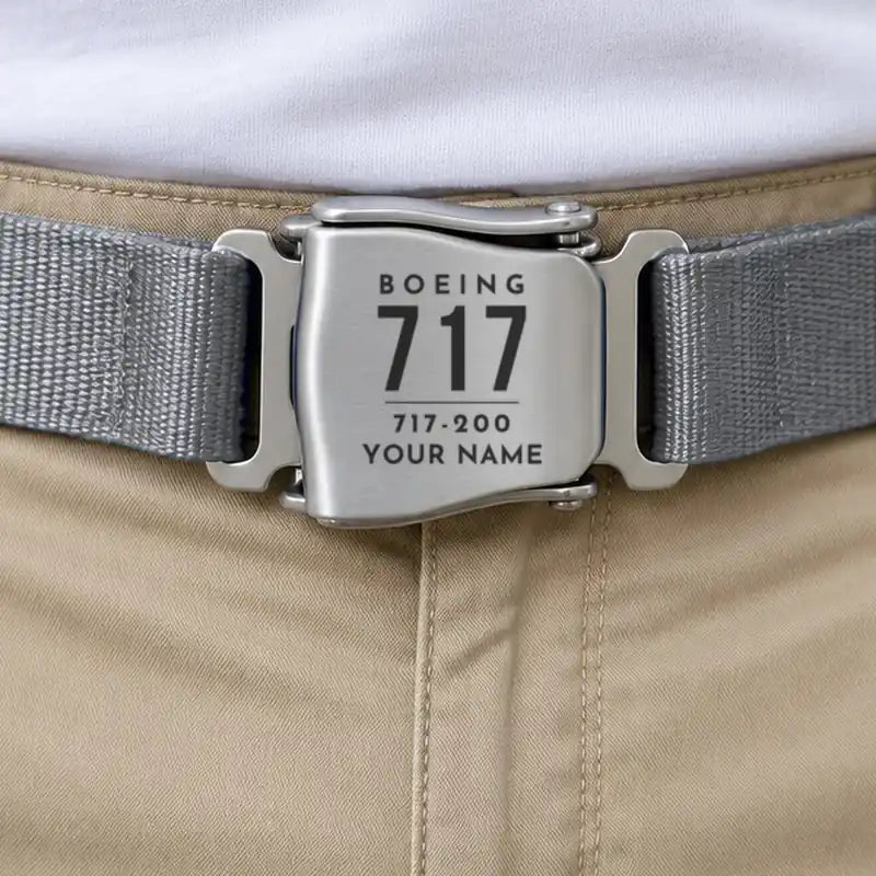 Boeing 717-200 - Seat Belt - Tag + Name - Gray