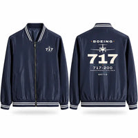 Thumbnail for Boeing 717-200 Stylish Jackets - Baseball Collar - Heritage - Navy Blue