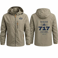 Thumbnail for Boeing 717-200 Stylish Jackets - Hooded Windbreaker - Heritage - Khaki