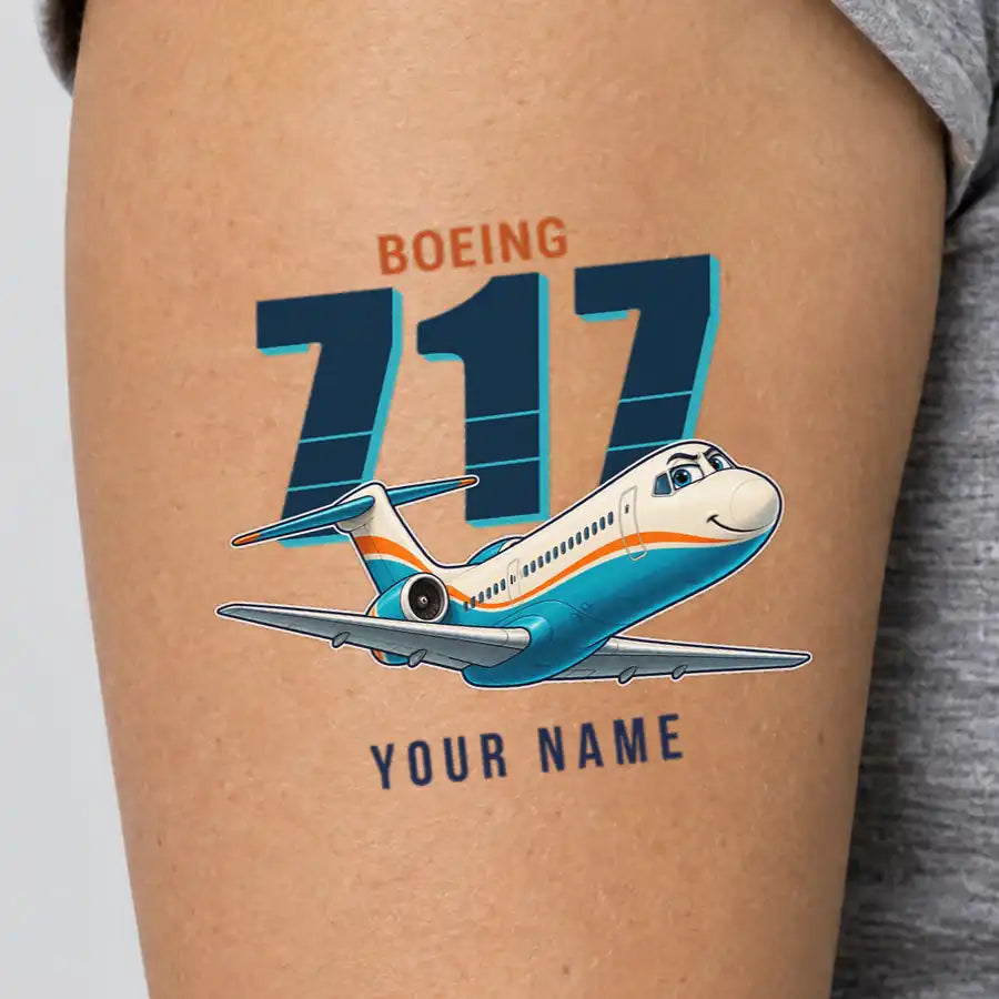 Boeing 717-200 - Tattoo - Cartoon + Name