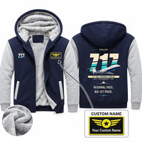 Thumbnail for Boeing 717-200 Zipped Sweatshirts - Original + Name - Navy & Gray