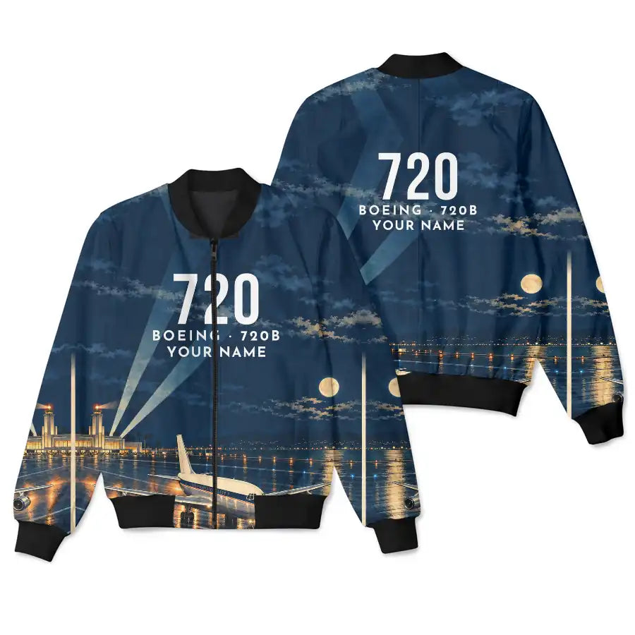 Boeing 720B 3D All-Over Print Clothing - Bomber Jacket - 3D + Name