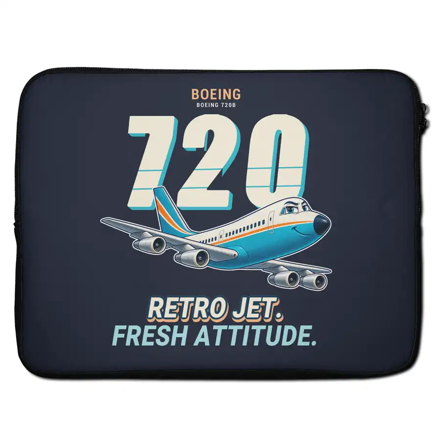 Boeing 720B - Cartoon - Laptop Sleeve