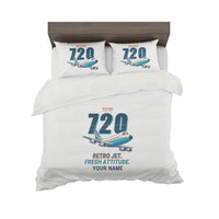 Thumbnail for Boeing 720B - Cartoon + Name - Bedding Set - White