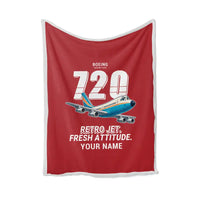 Thumbnail for Boeing 720B - Cartoon + Name - Blanket - Red