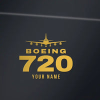 Thumbnail for Boeing 720B - Heritage Die-Cut - Gold + Name - Die-Cut - Close-up
