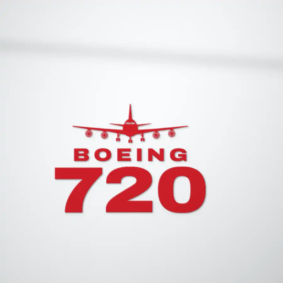 Boeing 720B - Heritage Die-Cut - Red - Die-Cut - Close-up