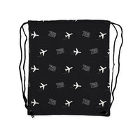 Thumbnail for Boeing 720B - Drawstring Bag - 3D Pattern - Black