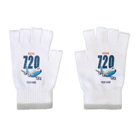 Thumbnail for Boeing 720B - Gloves - Cut - Cartoon + Name - White