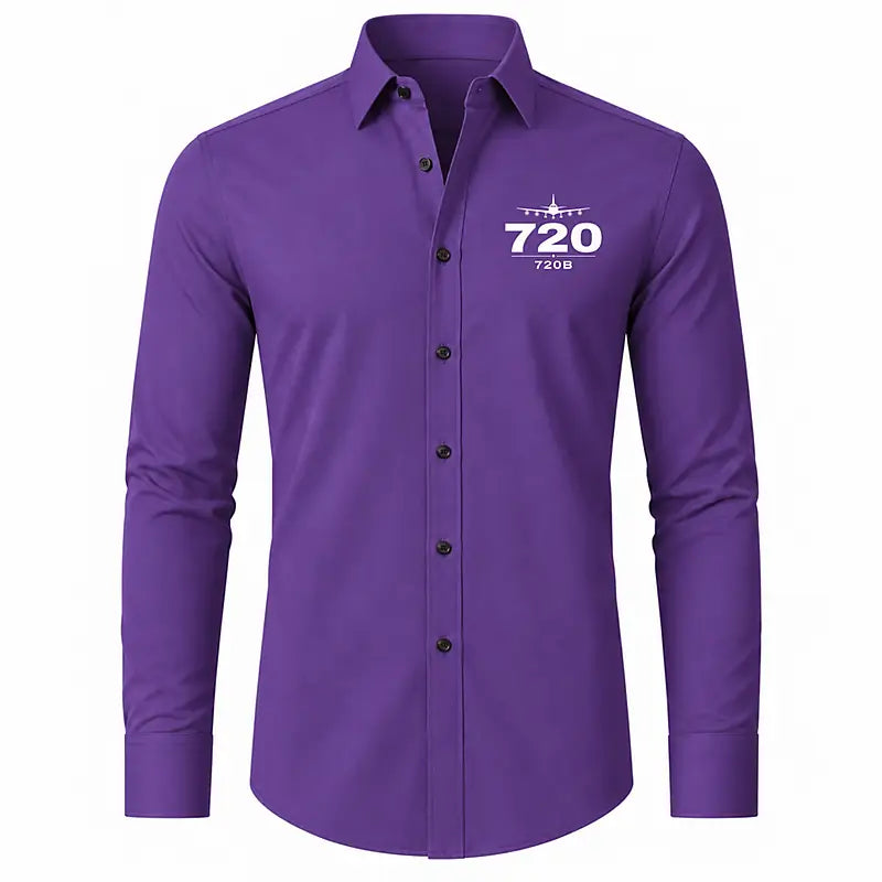 Boeing 720B - Long Sleeve Shirt - Heritage - Purple
